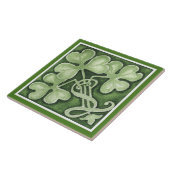 Mooie groene Shamrock Irish Celtic Clovers Tegeltje (Zijkant)