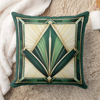 Mooie groene tinten Art Deco kussen. Kussen
