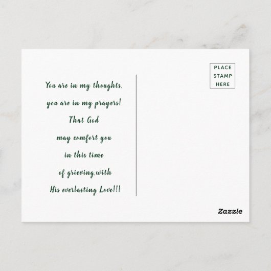 Mooie groene vallei met sympathie van White Flower Briefkaart (Achterkant)