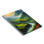 Mooie groene vallei van Aziatische pieken Notitieboek (Rechterzijde)