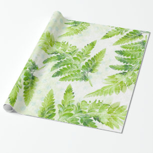 Mooie groene varen botanisch aquarelpatroon cadeaupapier