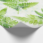 Mooie groene varen botanische Waterverf patroon Cadeaupapier (Hoek)