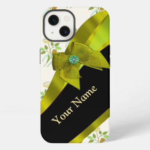 Mooie groene vintage bloem bloempatroon iPhone 13 hoesje