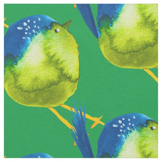 Mooie groene vogel aquarel stof (Close Up)