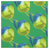 Mooie groene vogel aquarel stof (Swatch)