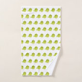 Mooie groene vogel cartoon bad handdoek (Handdoek)