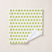 Mooie groene vogel cartoon bad handdoek (Wasdoekje)