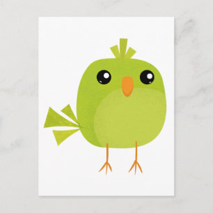 Mooie groene vogel cartoon briefkaart