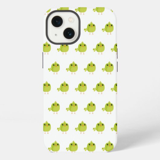 Mooie groene vogel cartoon iPhone hoesje (Achterkant)