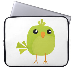 Mooie groene vogel cartoon laptop sleeve