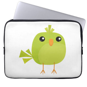 Mooie groene vogel cartoon laptop sleeve