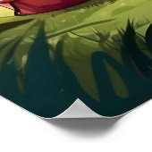 Mooie Groene Waterverf Natuur Camping Schilderij Poster (Hoek)