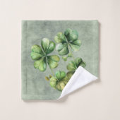 Mooie groene Waterverf Shamrock Bad Handdoek (Wasdoekje)