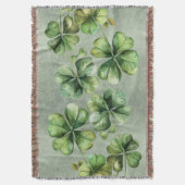 Mooie groene Waterverf Shamrock Deken (Voorkant Verticaal)