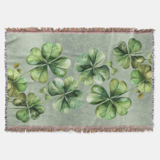 Mooie groene Waterverf Shamrock Deken (Voorkant)