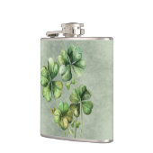 Mooie groene Waterverf Shamrock Heupfles (Links)