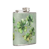 Mooie groene Waterverf Shamrock Heupfles (Rechts)