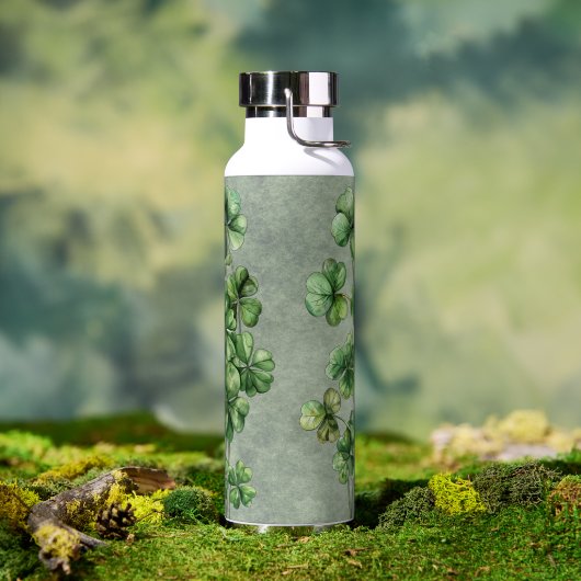 Mooie groene Waterverf Shamrock Waterfles (Buiten)