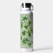 Mooie groene Waterverf Shamrock Waterfles (Achterkant)