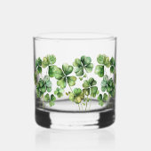 Mooie groene Waterverf Shamrock Whisky Glas (Voorkant)