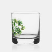 Mooie groene Waterverf Shamrock Whisky Glas (Links)