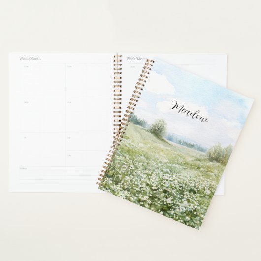 Mooie Groene Weide Bloemen Blauwe Lucht Planner (Display)