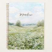 Mooie Groene Weide Bloemen Blauwe Lucht Planner (Voorkant)