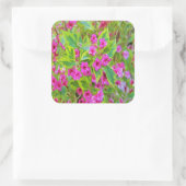 Mooie Groene Weigela met Crimson Flowers Vierkante Sticker (Tas)