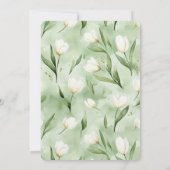 Mooie Groene Witte Tulp Bloemen Bruiloft Kaart (Achterkant)
