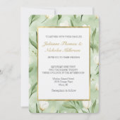 Mooie Groene Witte Tulp Bloemen Bruiloft Kaart (Voorkant)
