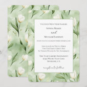 Mooie Groene Witte Tulp Huwelijk Kaart (Voorkant / Achterkant)