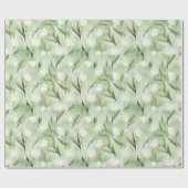 Mooie Groene Witte Tulpen Bruidsdouche Cadeaupapier (Vlak)