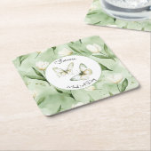 Mooie Groene Witte Tulpen Bruiloft Kartonnen Onderzetters (Schuin)