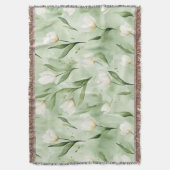 Mooie Groene Witte Tulpen Deken (Voorkant Verticaal)