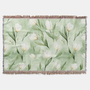 Mooie Groene Witte Tulpen Deken