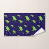 Mooie Groene Zee Schildpadden op Navy Blue Bad Handdoek (Handdoek)