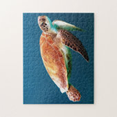 Mooie groene Zeeen schildpad Legpuzzel (Verticaal)