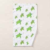 Mooie groene zeeschildpadden op wit bad handdoek (Handdoek)