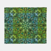 Mooie Groenen en Blues Mandala Fleece Deken (Voorkant (Horizontaal))