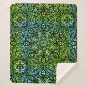 Mooie Groenen en Blues Mandala Sherpa Deken