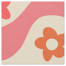 Mooie groovy bloemenpatroon op retro golven