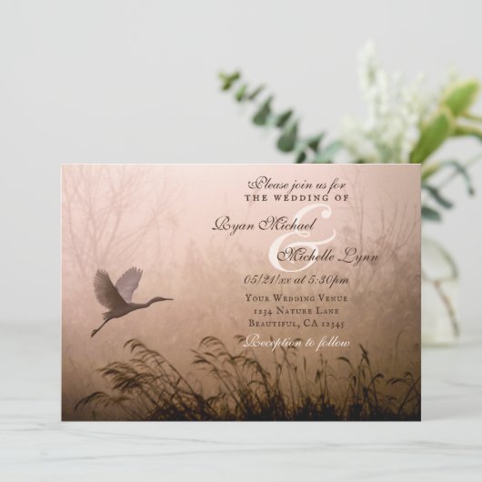 Mooie grot, witte haron-bruiloft kaart (Staand voorkant)