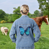 Mooie grote blauwe vlinder denim jas denim jacket