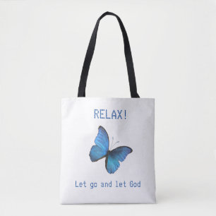 Mooie Grote Blauwe Vlinder Tote Bag