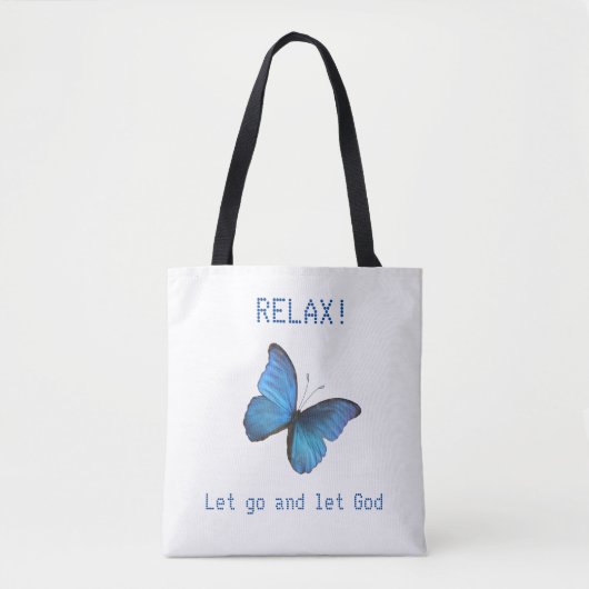 Mooie Grote Blauwe Vlinder Tote Bag (Voorkant)
