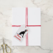 Mooie Grote Deen in Santa Hat Cadeaulabel (Met Touw)
