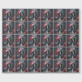 Mooie Grote Deen met Santa Hat Cadeaupapier (Vlak)