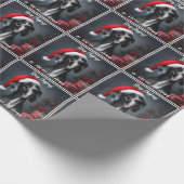 Mooie Grote Deen met Santa Hat Cadeaupapier (Hoek)