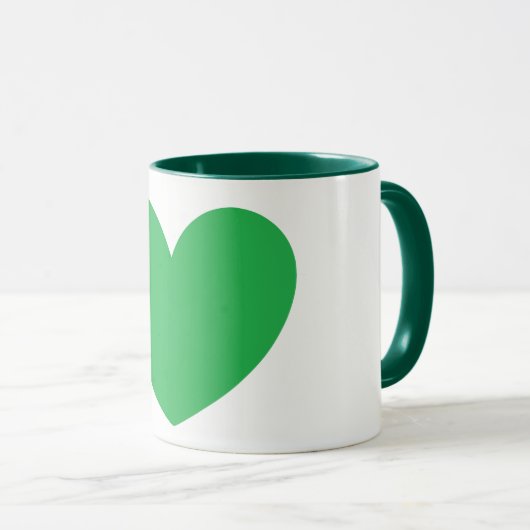Mooie grote groene hart design koffie Mok (Voorkant rechts)