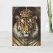 Mooie grote kat in een kroon alle gelegenheden kaart (Voorkant)